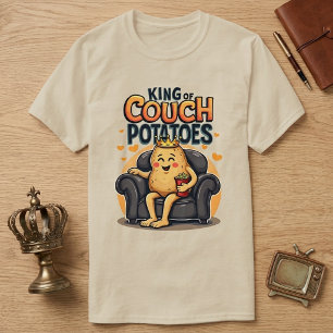 King of Couch Potatoes Humorous Spud Design T-Shirt