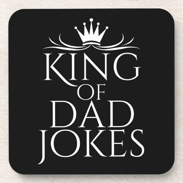 King of Dad Jokes Beverage Coaster (Front)