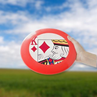 King of Diamonds Card Face Frisbee