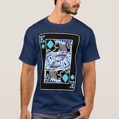 King of Diamonds Pixel Art Bright Negative Mode T_Shirt