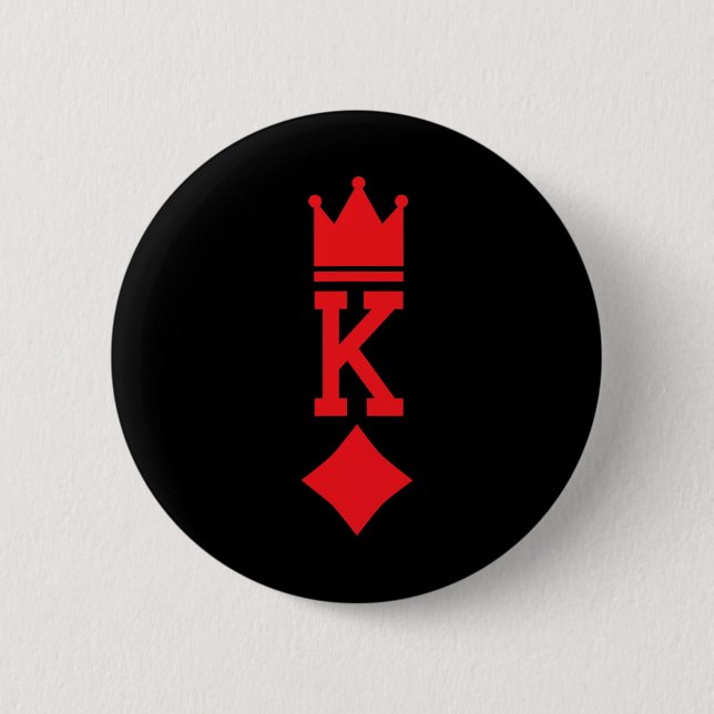 King of Diamonds Playing Card Halloween Costume  Button (Front)