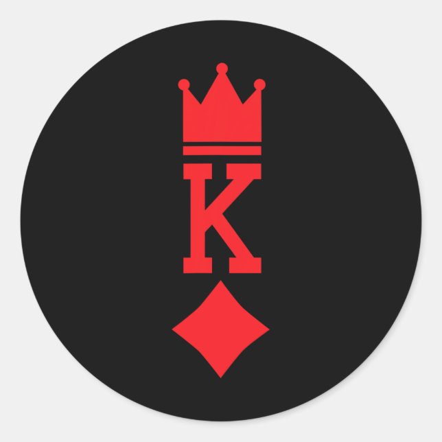 King of Diamonds Playing Card Halloween Costume  Classic Round Sticker (Front)