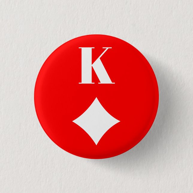 King of Diamonds - Playing Card Symbol Button (Front)