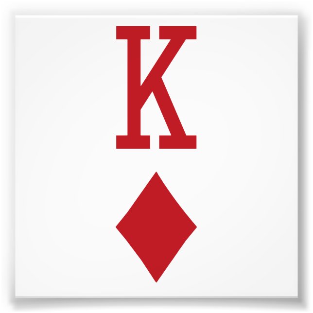 King of Diamonds Red Playing Card Photo Print (Front)