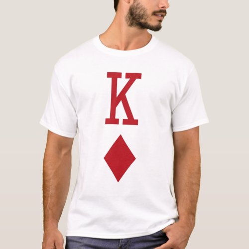 King of Diamonds Red Playing Card T_Shirt