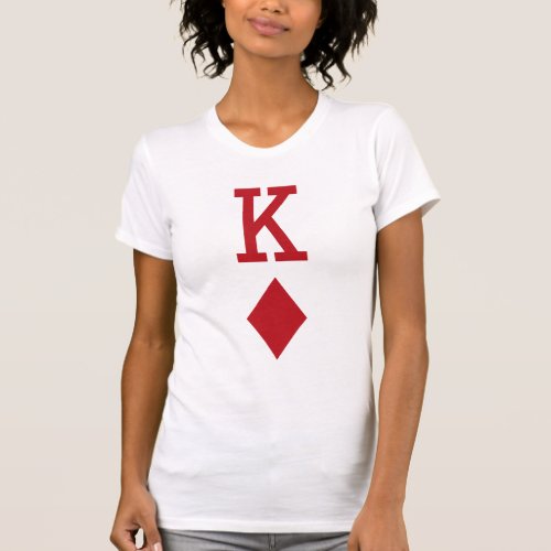 King of Diamonds Red Playing Card T_Shirt