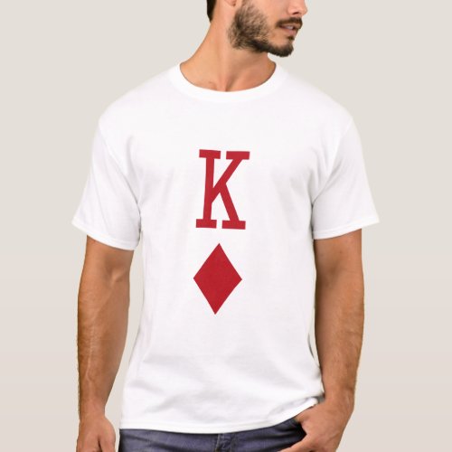 King of Diamonds Red Playing Card  T_Shirt