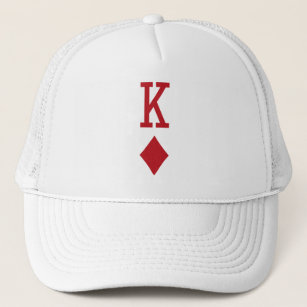 King of Diamonds Red Playing Card Trucker Hat