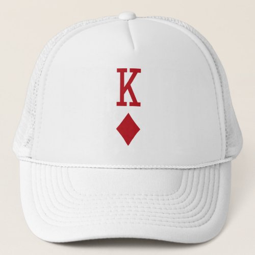 King of Diamonds Red Playing Card Trucker Hat