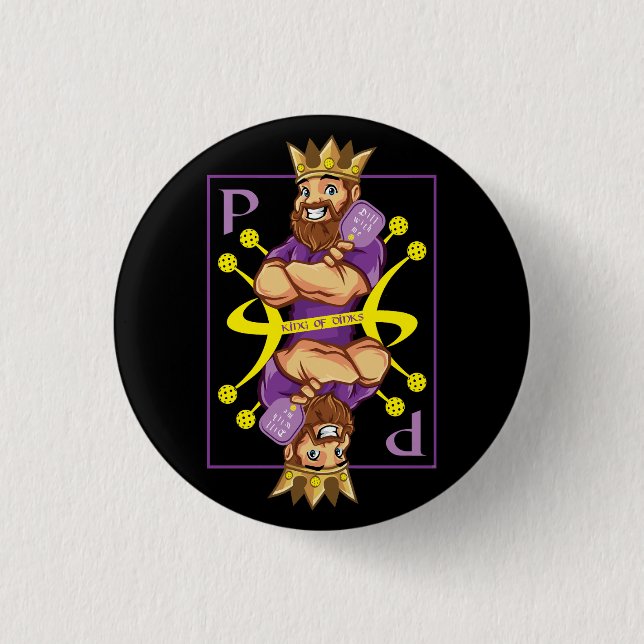 👑King of dinks - pickleball  Button (Front)