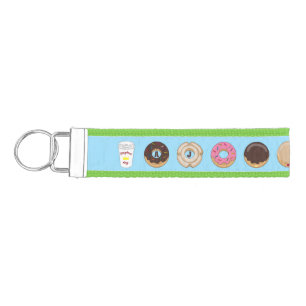 King of Doughnuts Custom Monogram Wrist Keychain