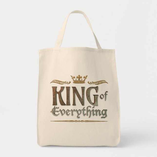 KING of Everything - Grand Medieval DAD Man Crown Tote Bag (Front)