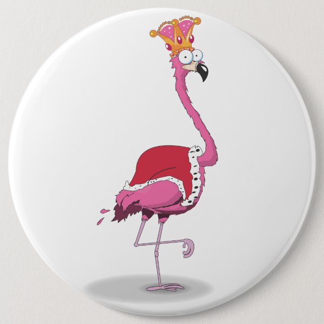 King of Flamingos Pinback Button (Front)