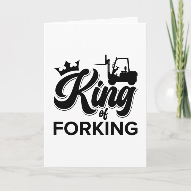 King Of Forking Forklift Operator Driver Worker Card (Front)
