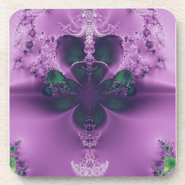 King of Four Leaf Clovers Abstract Drink Coaster (Front)