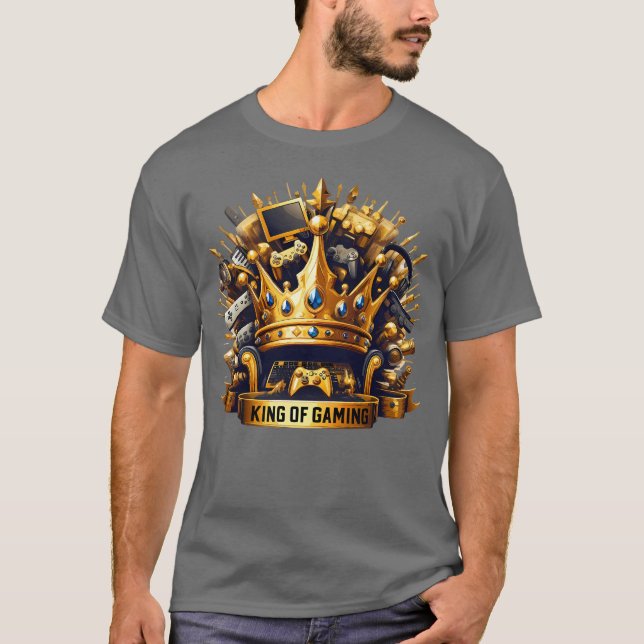King of Gaming Royal Throne Crown Design T-Shirt (Front)