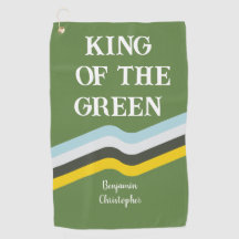 King of Green colorful stripes green custom name