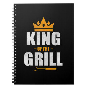 King of grill chef   grilling & bbq lovers gift notebook