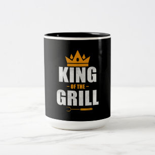 King of grill chef grilling & bbq lovers gift Two-Tone coffee mug