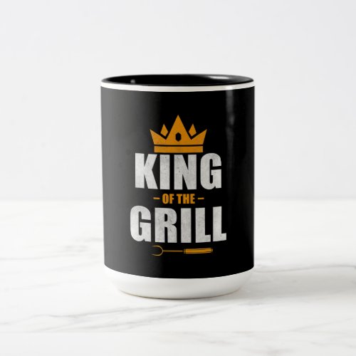 King of grill chef  grilling  bbq lovers gift Two_Tone coffee mug