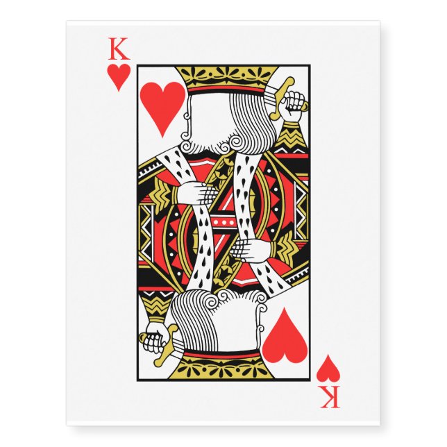 King of Hearts - Add Your Image Temporary Tattoos (Front)