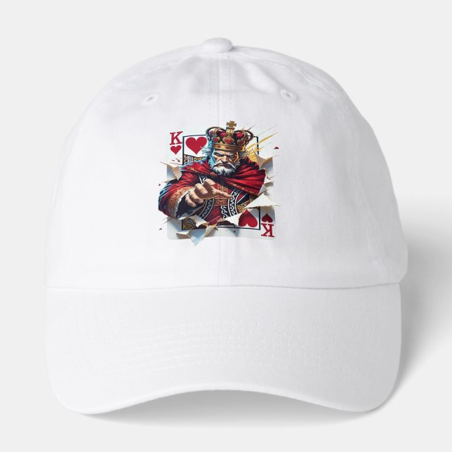 King of Hearts — Bold Royal Playing Card Illustrat Hat (Front)
