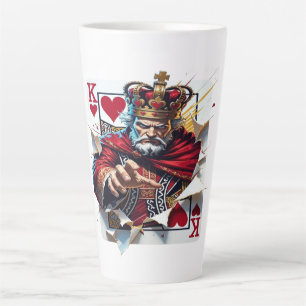 King of Hearts — Bold Royal Playing Card Illustrat Latte Mug