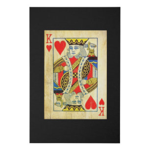 King Of Hearts Card Old Faux Canvas Print