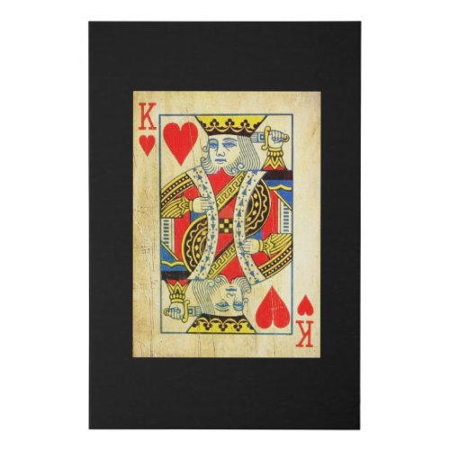 King Of Hearts Card Old Faux Canvas Print