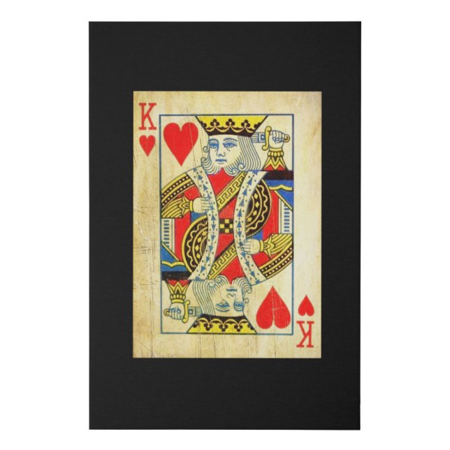 King Of Hearts Card Old Faux Canvas Print (Front)