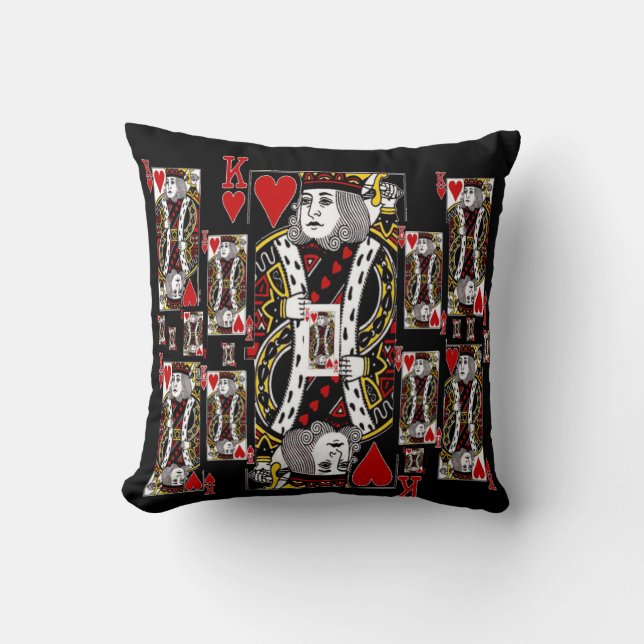 KING OF HEARTS CASINO PLAYING CARDS FROM ZAZZLE THROW PILLOW (Front)