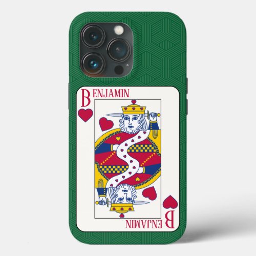 King of Hearts Custom Name Playing Card iPhone 13 Pro Case