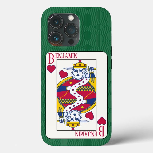 King of Hearts Custom Name Playing Card Case-Mate iPhone Case (Back)