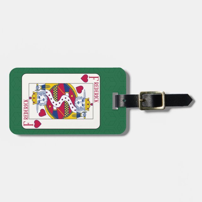 King of Hearts Custom Name Playing Card Luggage Tag (Front Horizontal)
