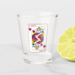 King of Hearts Custom Name Playing Card Shot Glass