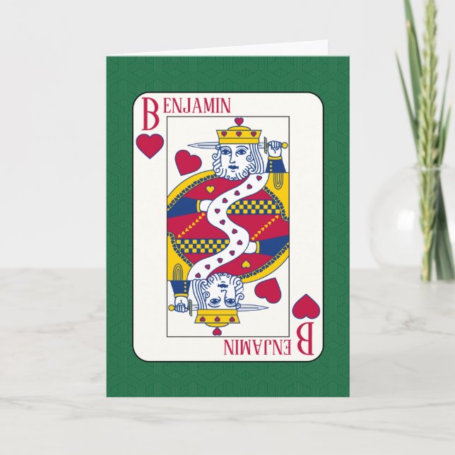 King of Hearts Custom Name Playing Card Valentine (Front)