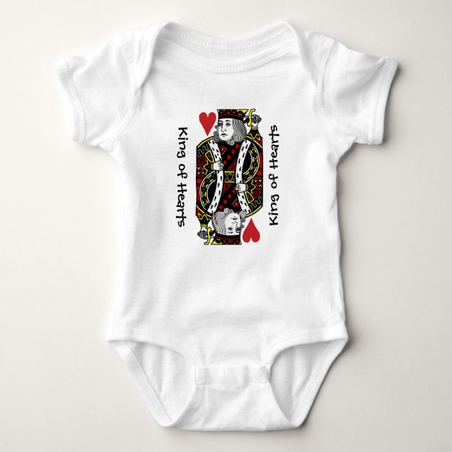 King of Hearts Design Baby Clothing Baby Bodysuit (Front)