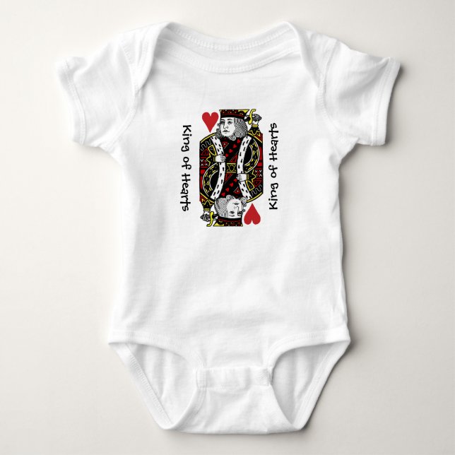 King of Hearts Design Baby Clothing Bodysuit (Front)