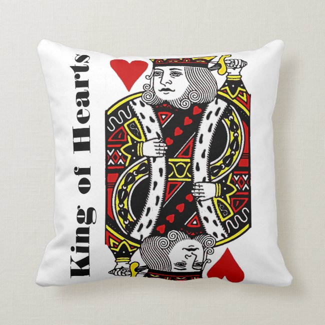 King of Hearts Design Throw Pillow