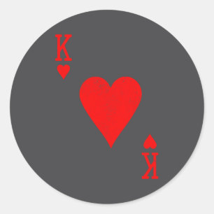 King Of Hearts Matching Couple Saint Valentine's D Classic Round Sticker