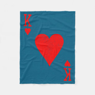 King Of Hearts Matching Couple Saint Valentine's D Fleece Blanket