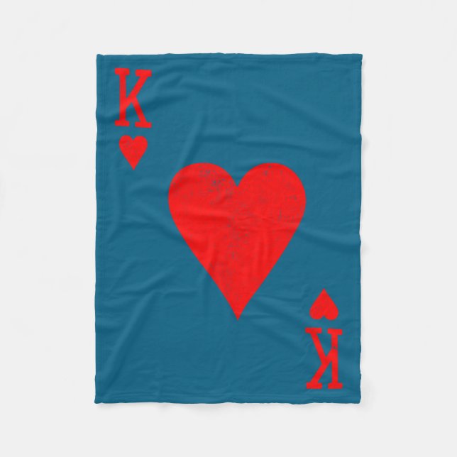King Of Hearts Matching Couple Saint Valentine's D Fleece Blanket (Front)