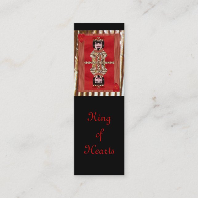 King of Hearts, Mini Bookmarks Mini Business Card (Front)
