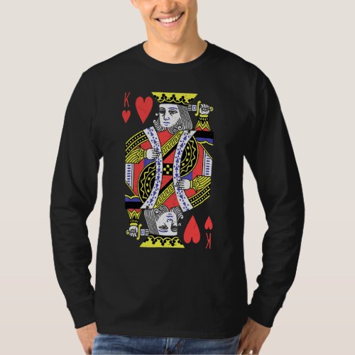King Of Hearts Playing Card Halloween Costume Vale T-Shirt