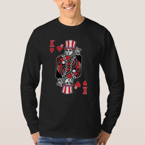 King of Hearts Playing Card  Poker T_Shirt