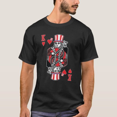 King of Hearts Playing Card  Poker T_Shirt