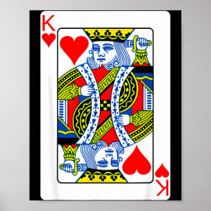 King Of Hearts Playing Card Valentine Costume Poster