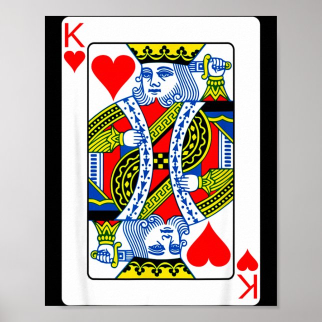 King Of Hearts Playing Card Valentine Costume  Poster (Front)