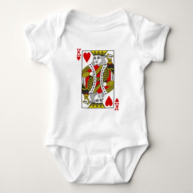 King of Hearts Playing Cards Baby Bodysuit (Front)