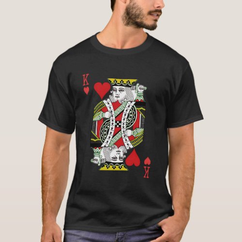 King Of Hearts Playing Cards Halloween Deck Of Car T_Shirt